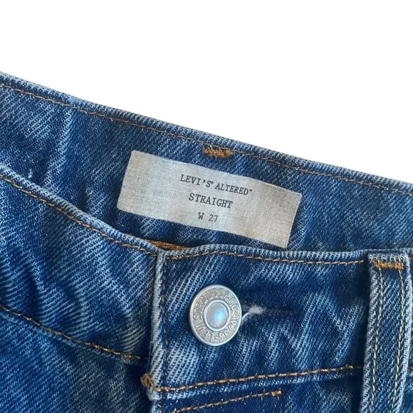 Levi's Altered Straight Mid Rise Button Fly Blue Jeans Size 27